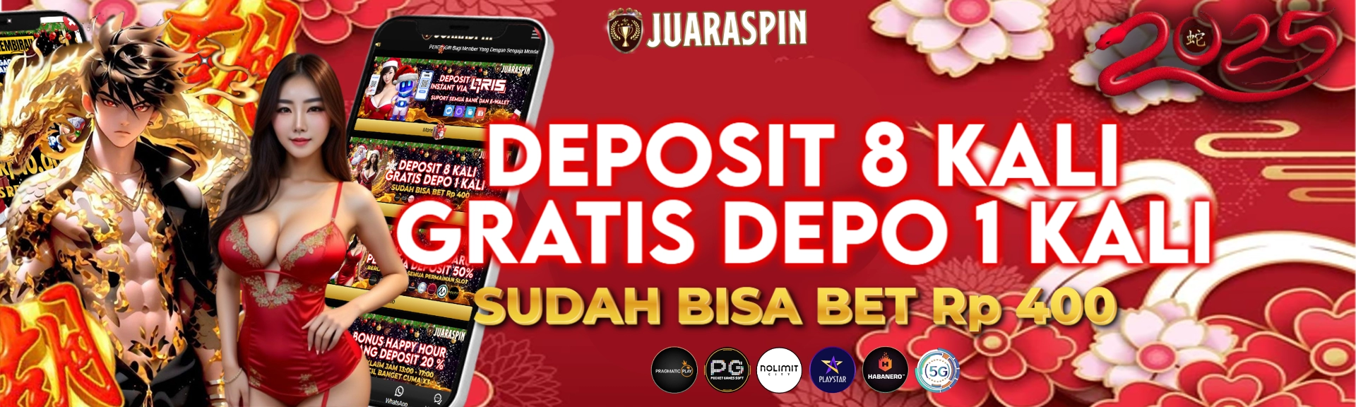 Promo Deposit 8 Kali, Gratis 1 Kali Deposit di Juaraspin!